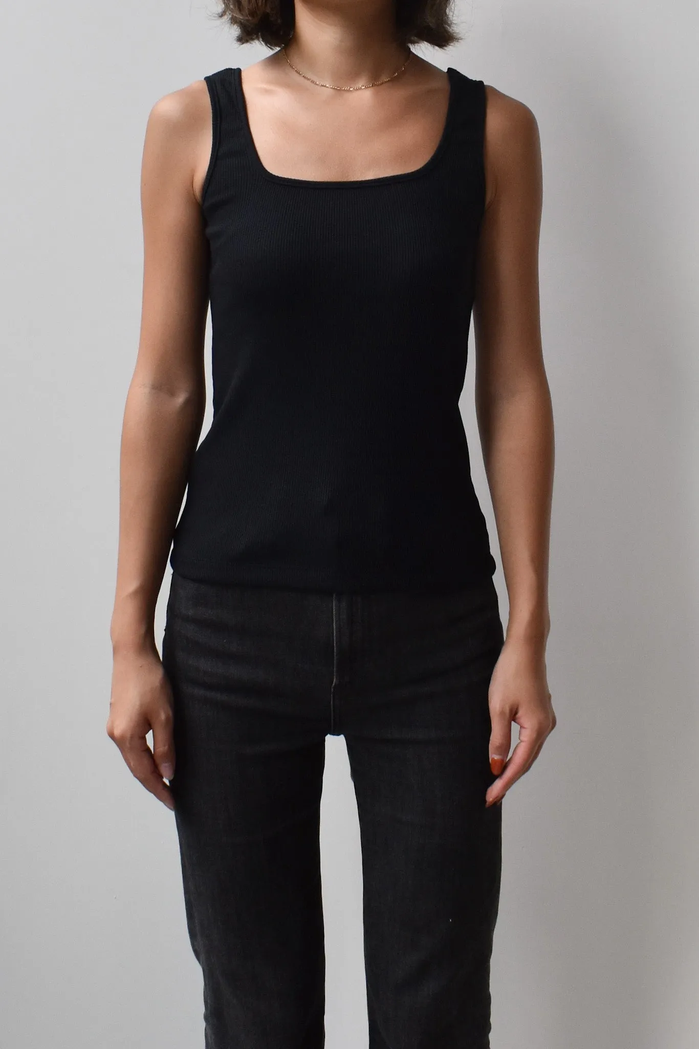 Square Neck Tank - Cotton Ribbed