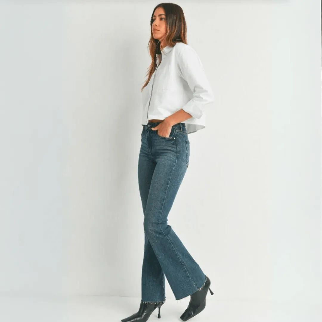 The Fall Flare Denim Jeans in Dark Denim Made in USA