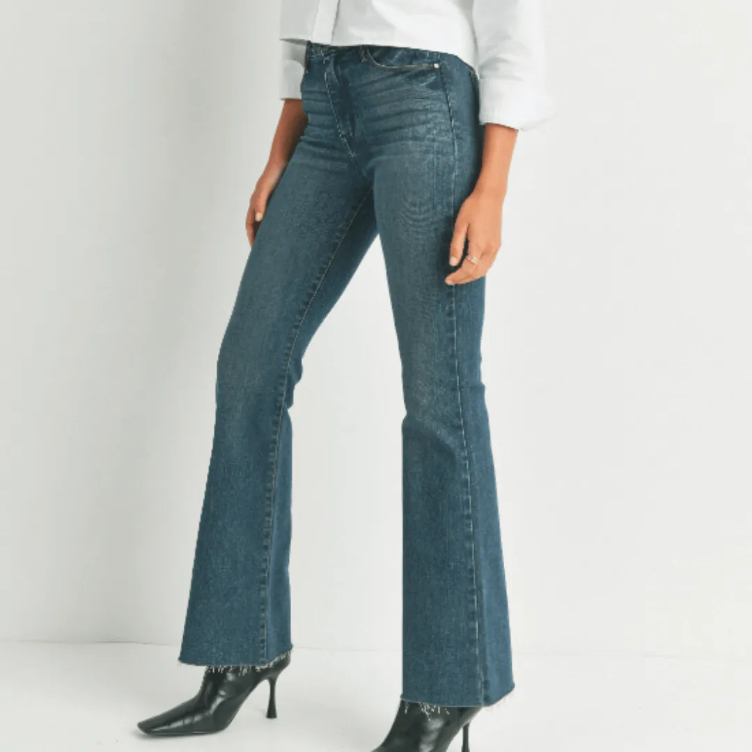The Fall Flare Denim Jeans in Dark Denim Made in USA