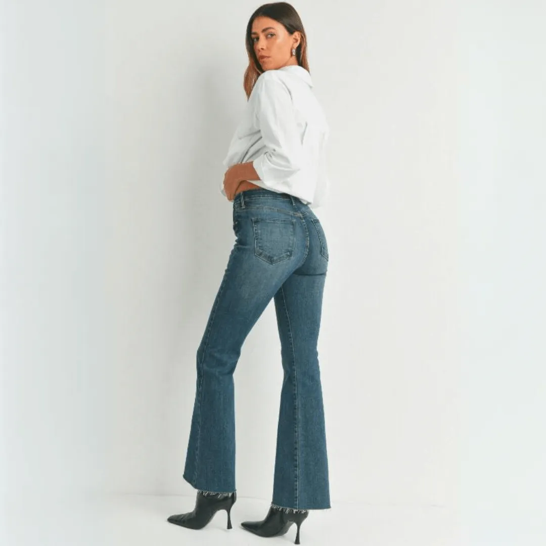 The Fall Flare Denim Jeans in Dark Denim Made in USA