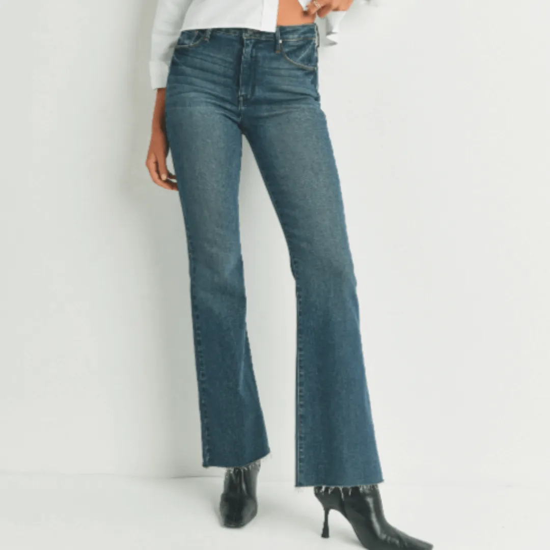 The Fall Flare Denim Jeans in Dark Denim Made in USA