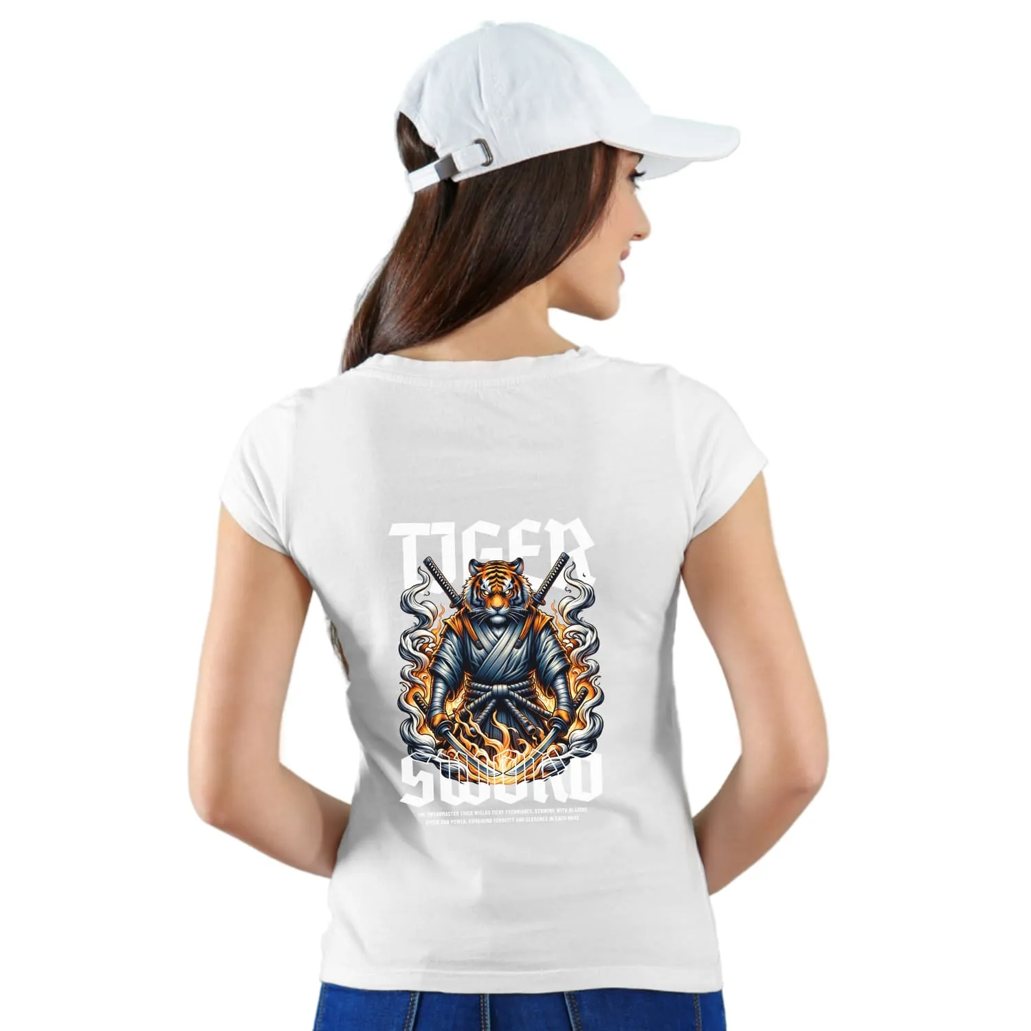 Tiger Womens cotton printed T-shirt