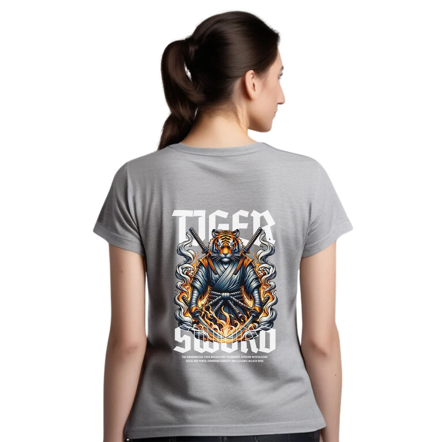 Tiger Womens cotton printed T-shirt