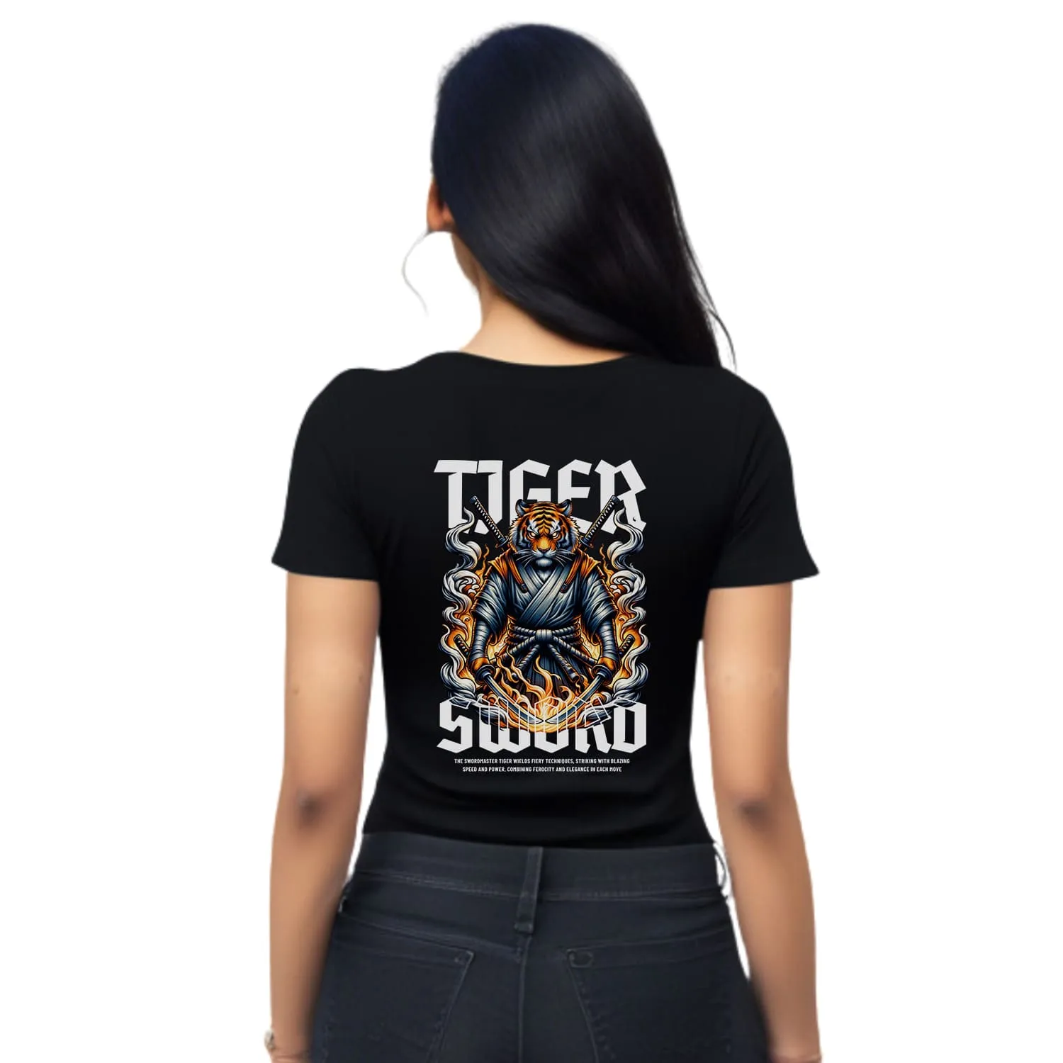 Tiger Womens cotton printed T-shirt