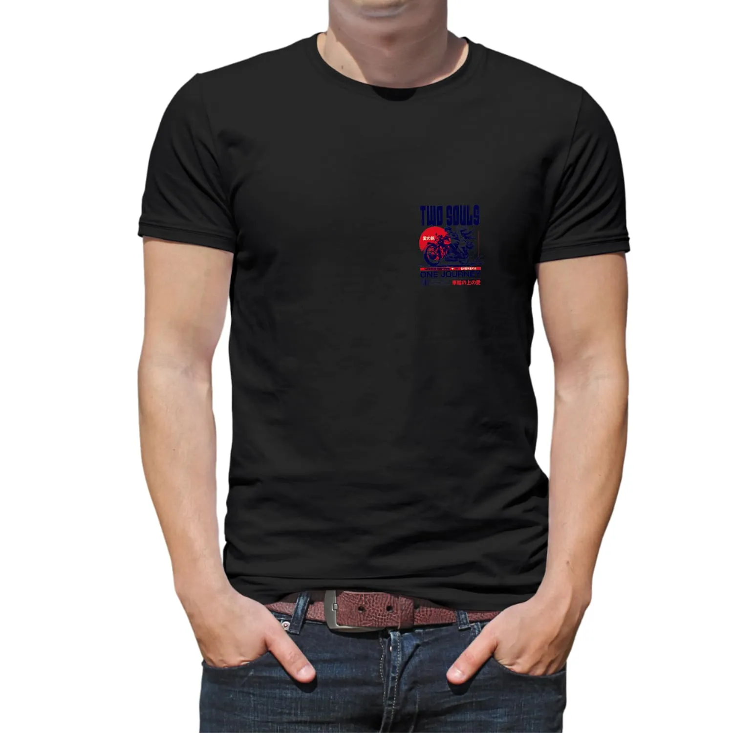 Two souls Mens cotton printed T-shirt
