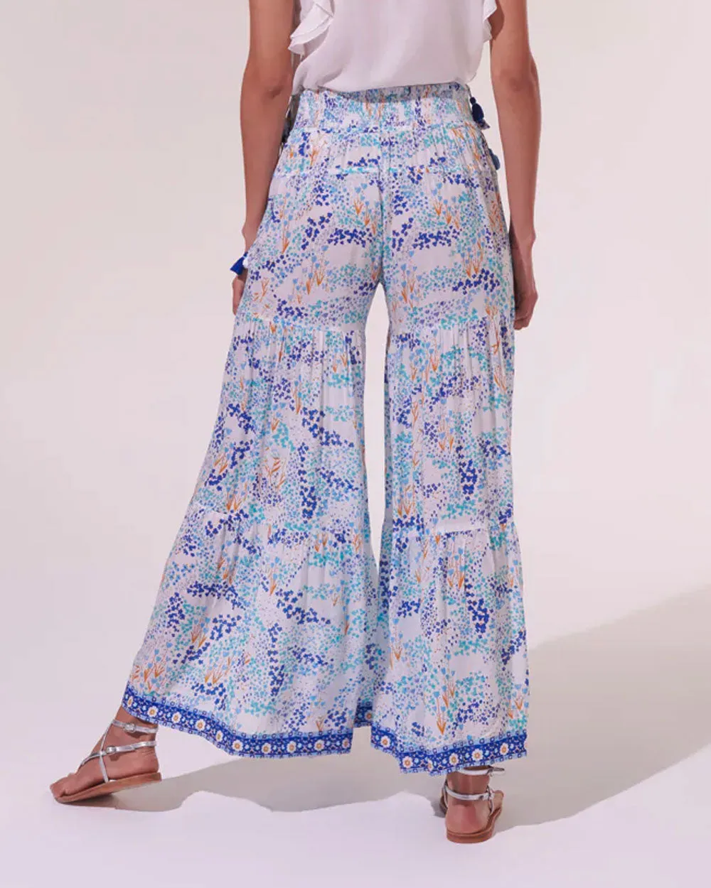 White and Blue Tulip Soledad Pant