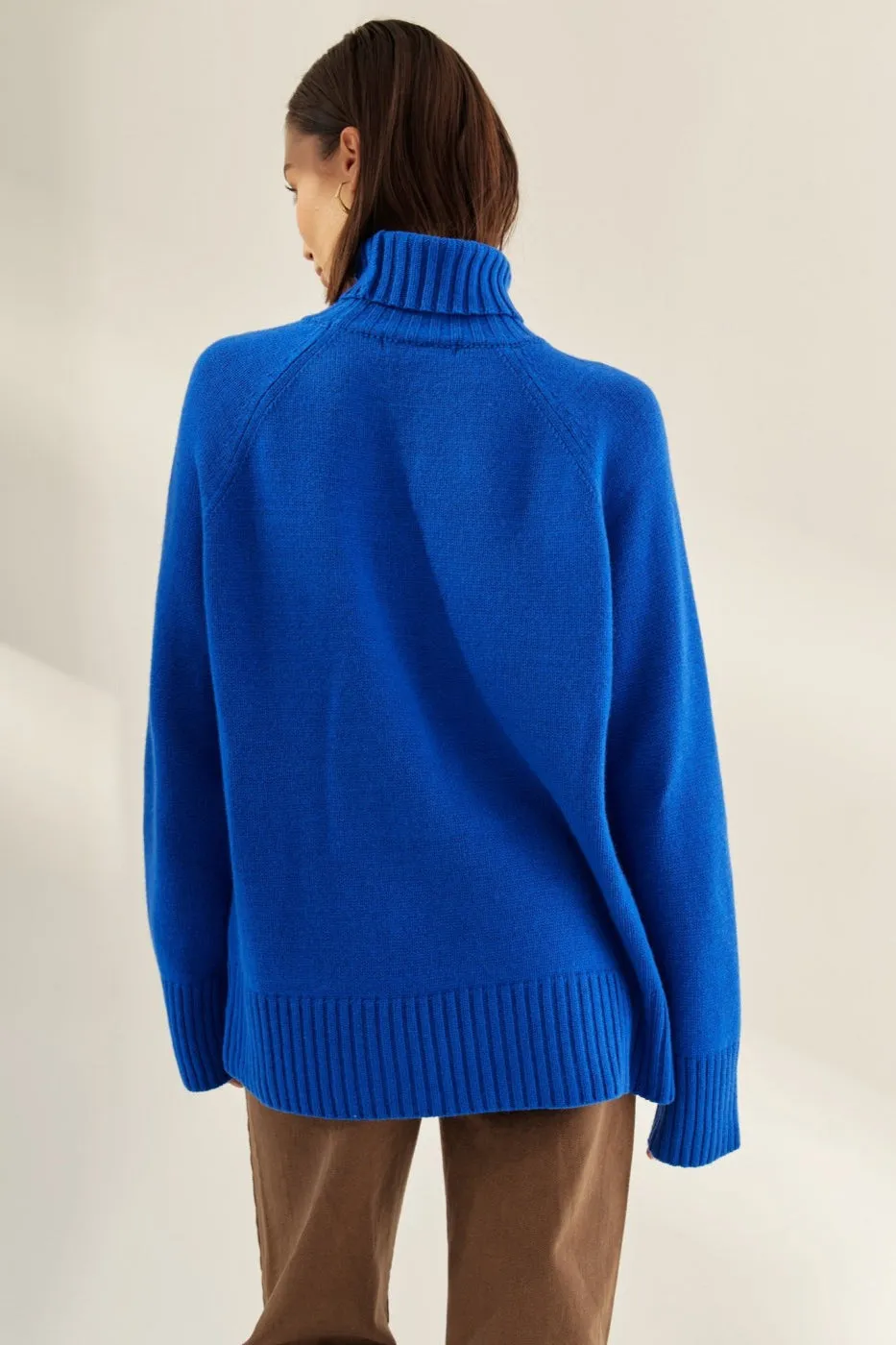 Winter Belted Turtleneck Sweater