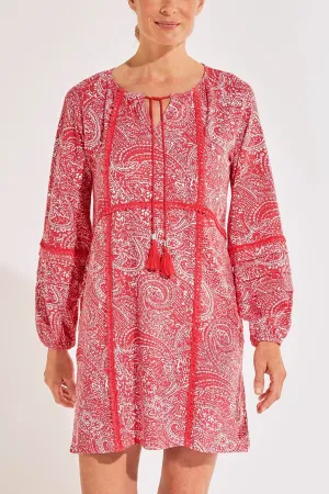 Women's Balandra Beach Cover-Up | Radiant Coral Delicate Paisley