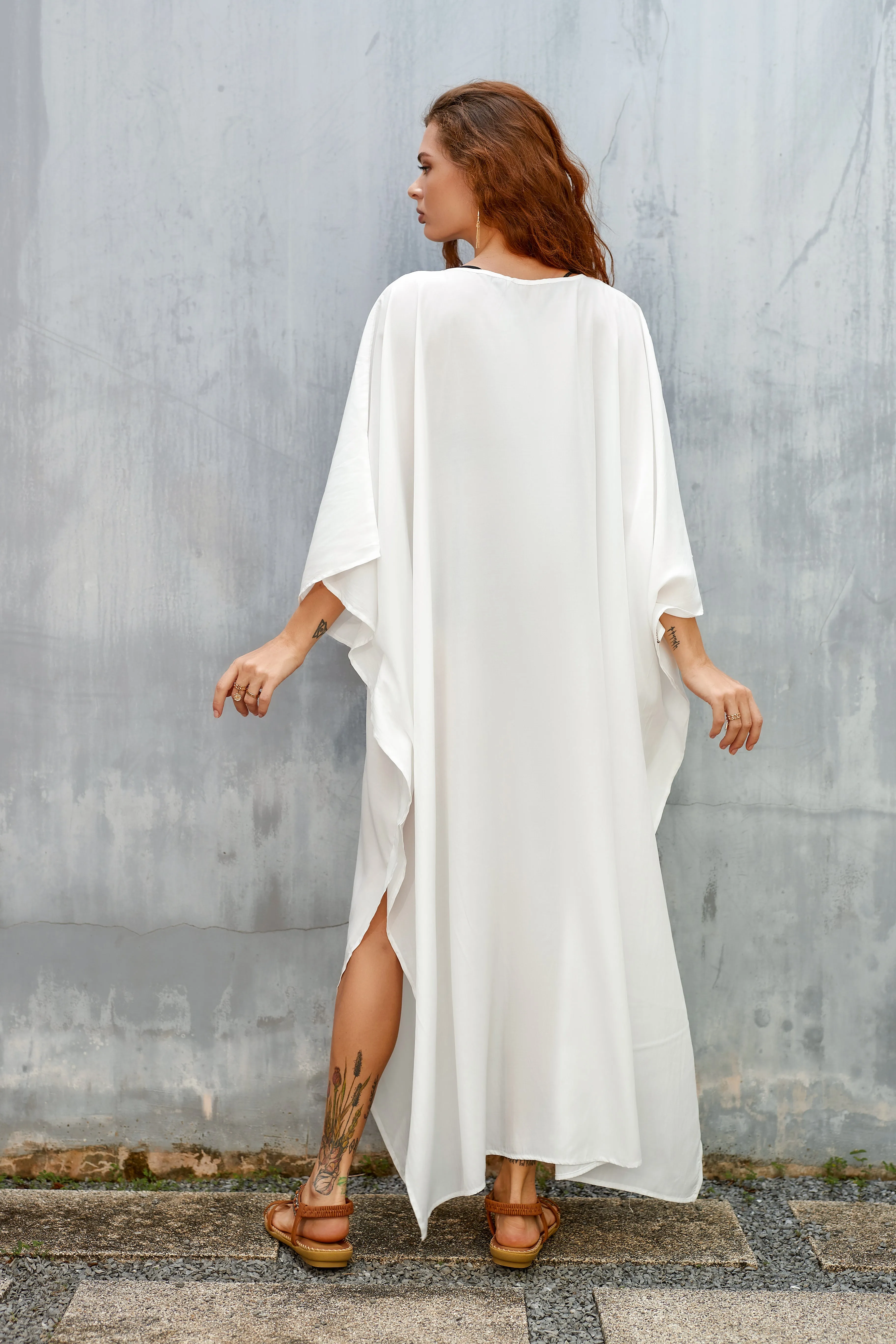 Women's Loose V-Neck Beach Caftan Cover Up Dress