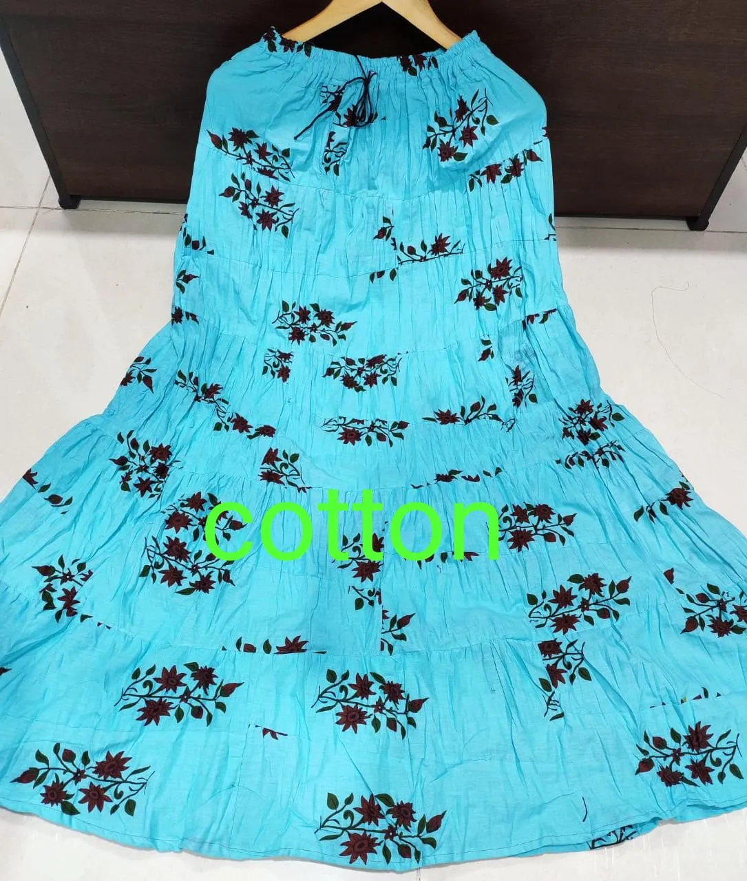 Women's Rayon/Cotton Printed Ethnic Skirt-SHBW1088