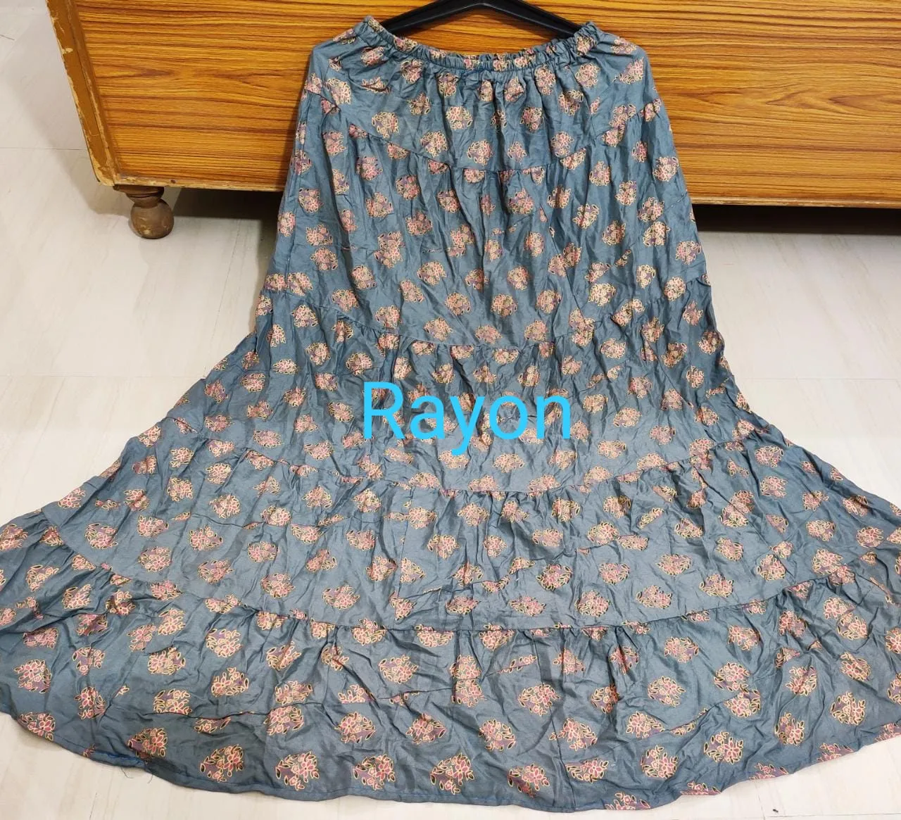Women's Rayon/Cotton Printed Ethnic Skirt-SHBW1088