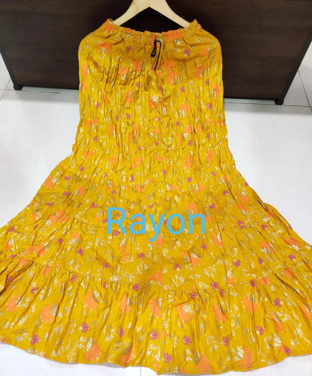 Women's Rayon/Cotton Printed Ethnic Skirt-SHBW1088