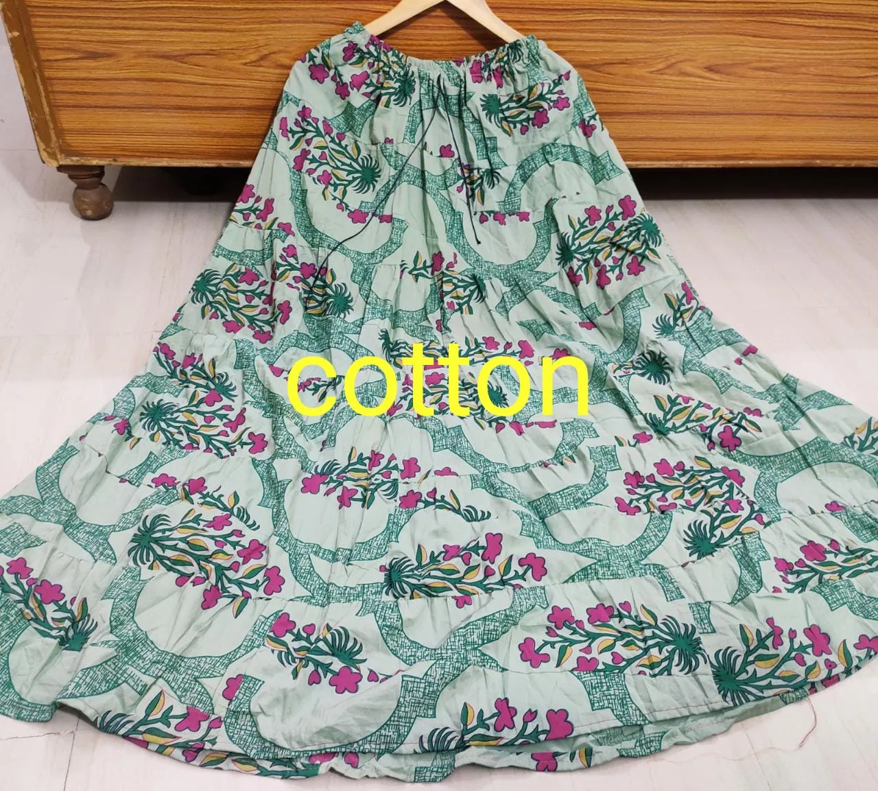 Women's Rayon/Cotton Printed Ethnic Skirt-SHBW1088