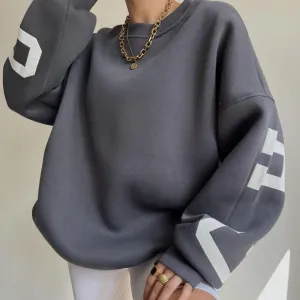 Women's Sweatshirt for Spring, Autumn, and Winter - Popular, Casual, Fashionable, Loose, Thick, Versatile Long Sleeve Top