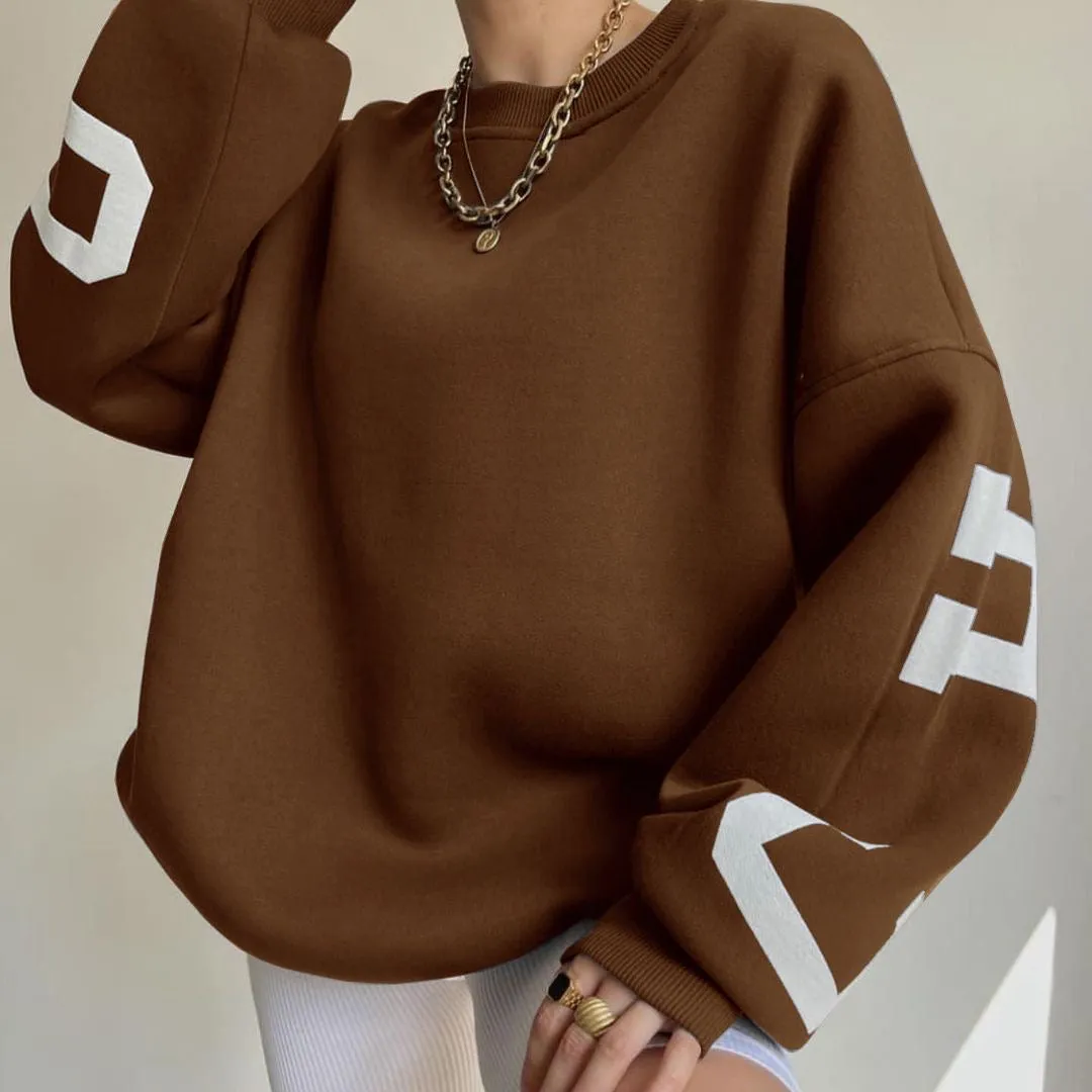 Women's Sweatshirt for Spring, Autumn, and Winter - Popular, Casual, Fashionable, Loose, Thick, Versatile Long Sleeve Top